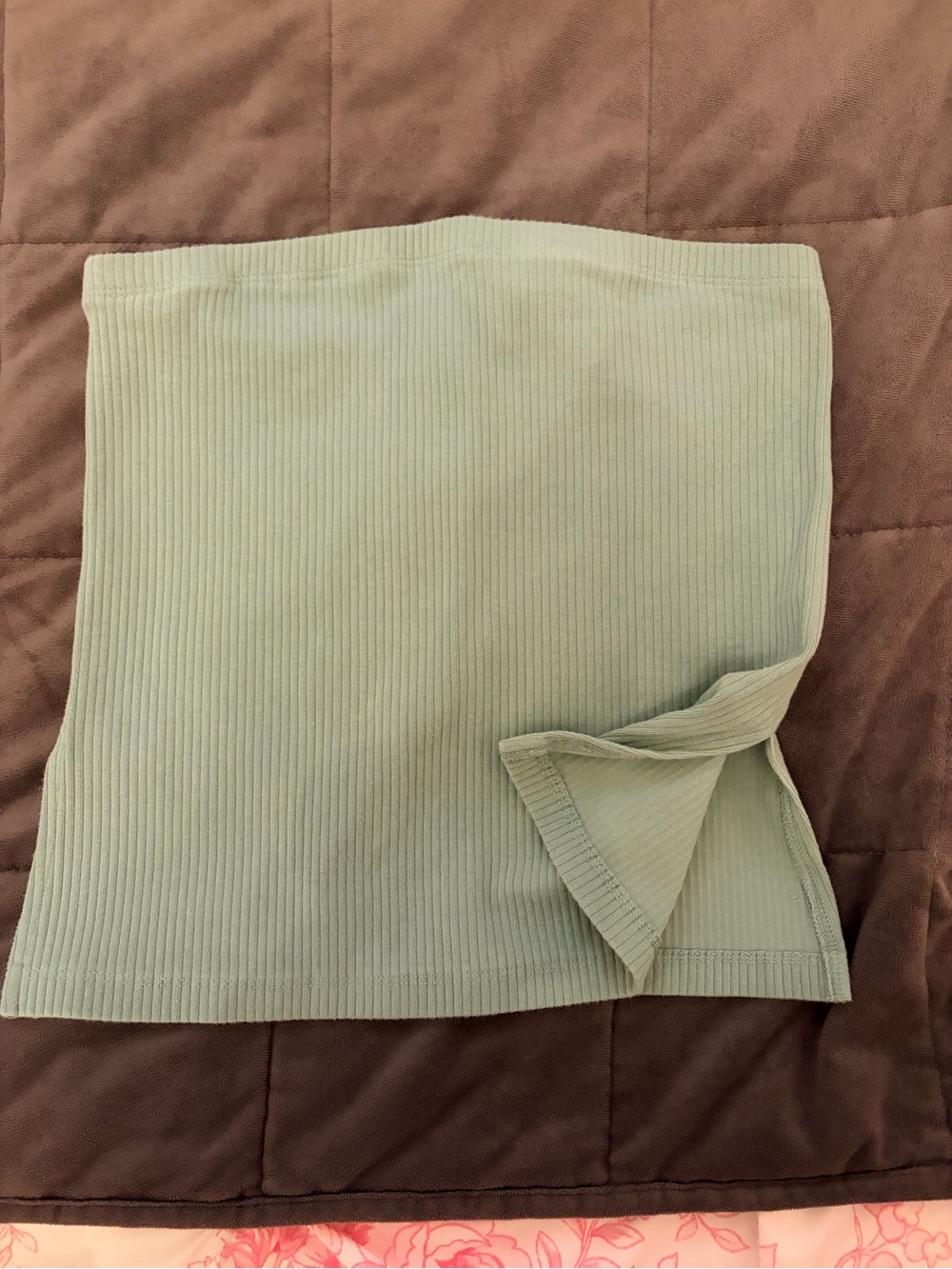 American Eagle Outfitters Light Sage Ribbed Tube Top